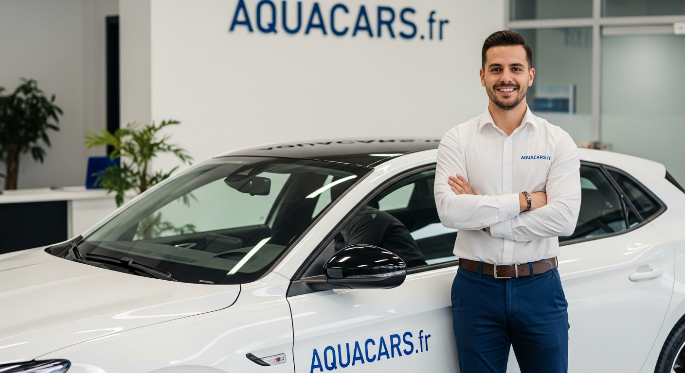 Une main tenant une plaque d'immatriculation personnalisée devant un arrière-plan flou de route, symbolisant la liberté de choix.